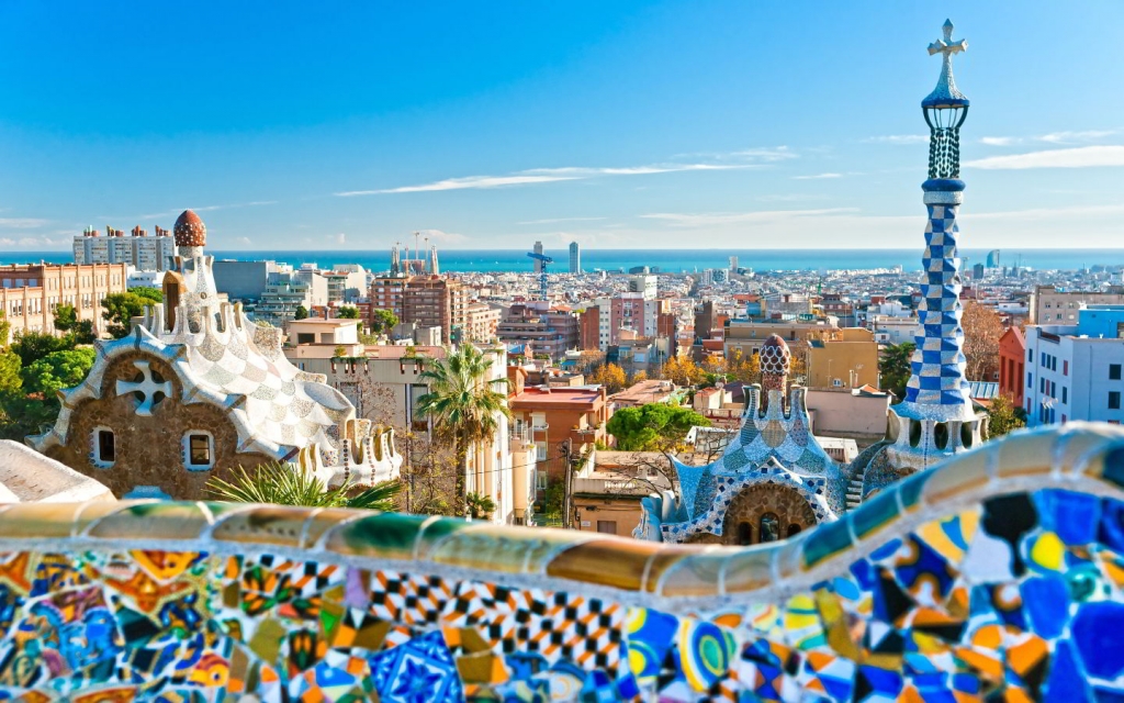 Gaudi View of Barcelona View of Barcelona, Spain, from Gaudi's Park Güell
